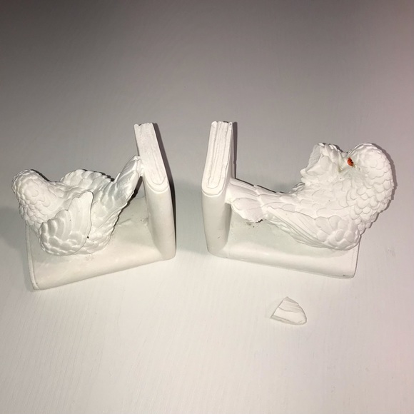 Vintage Porcelain Dove Book Ends - Picture 6 of 9